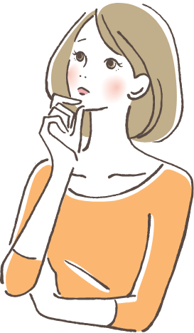 悩む女性のイラスト